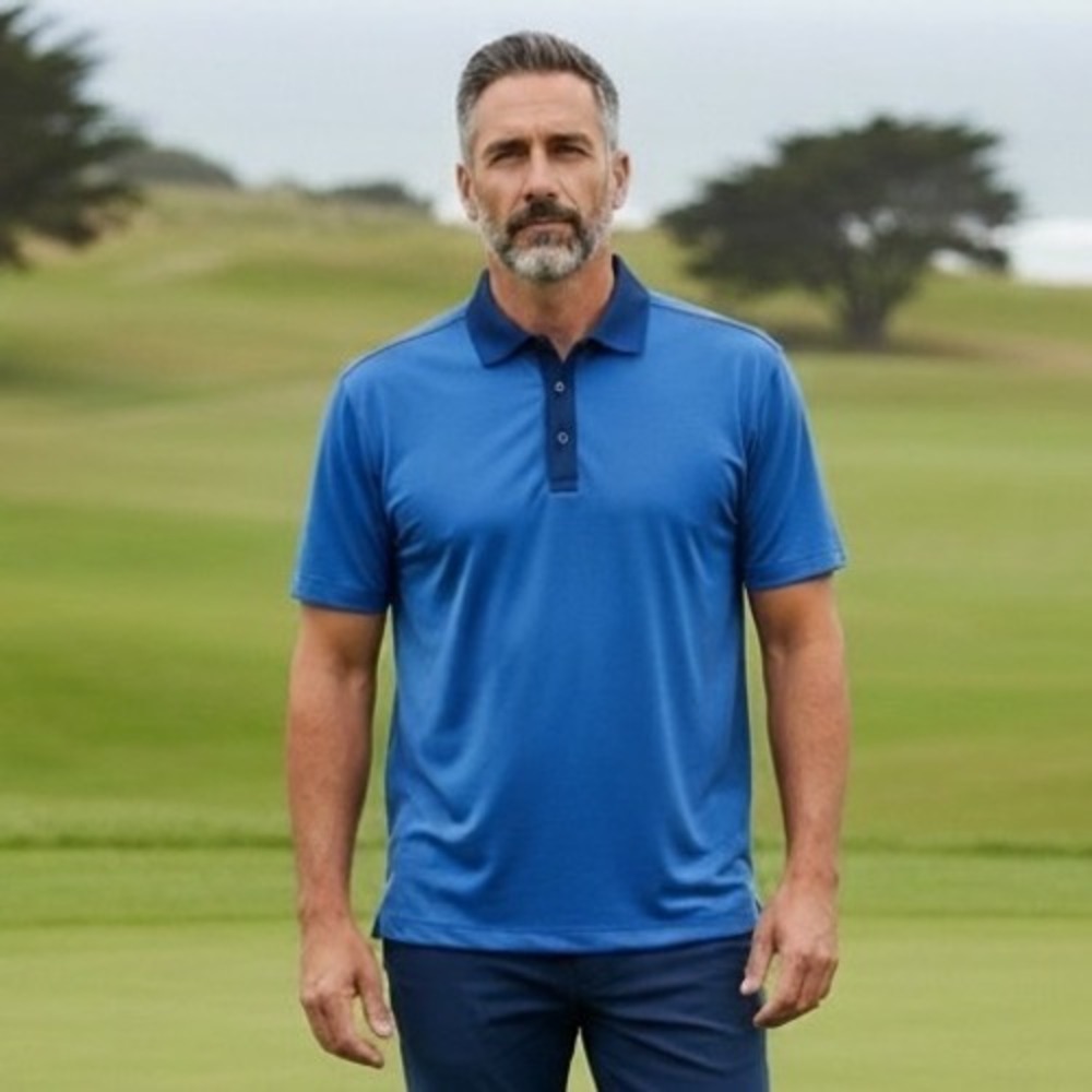 FootJoy Mens‎ Blue Heather Performance Golf Polo Shirt Size Large JJ-022